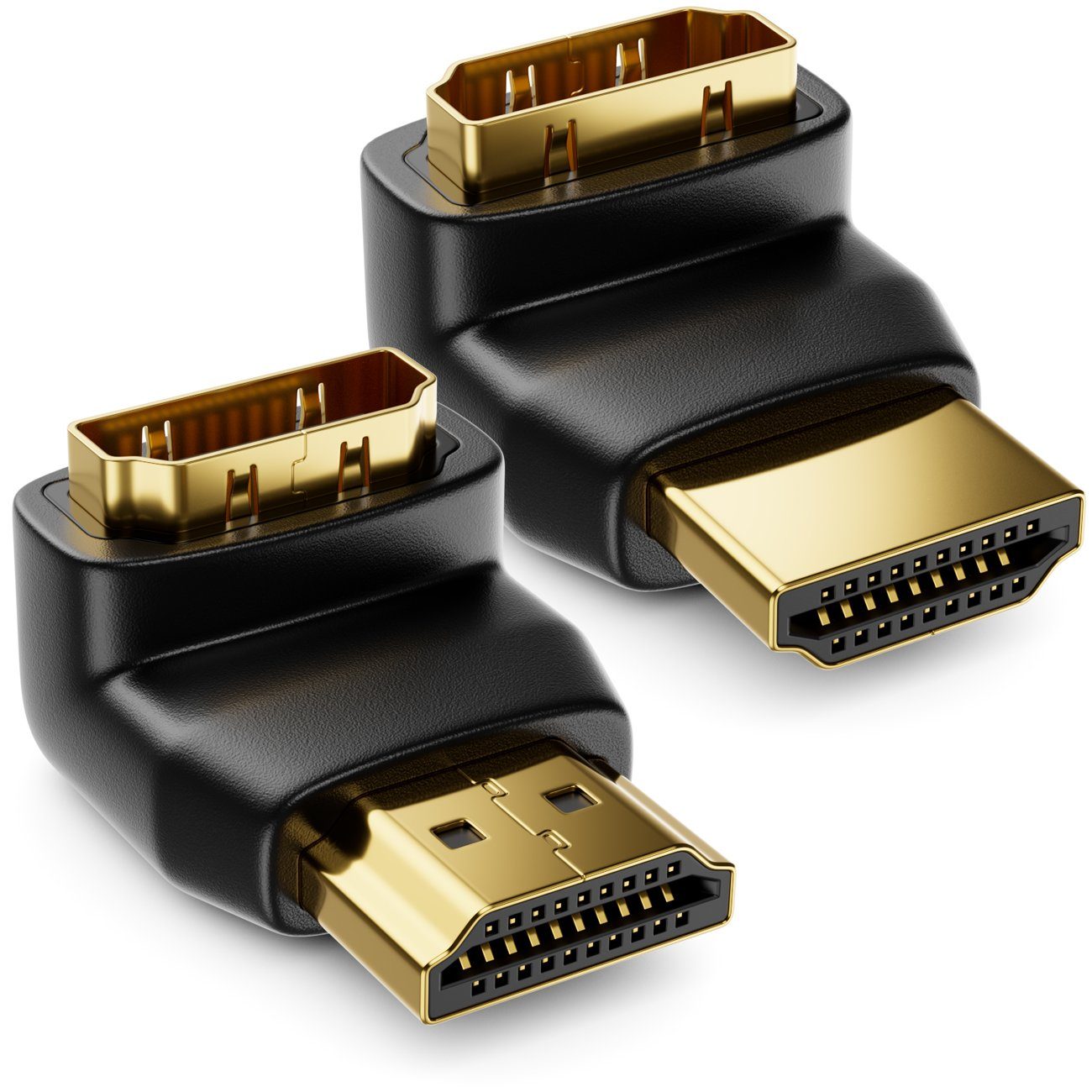 deleyCON deleyCON 90° & 270° Winkeladapter im Set HDMI Typ A 4K UHD 3D Full HD HDMI-Kabel