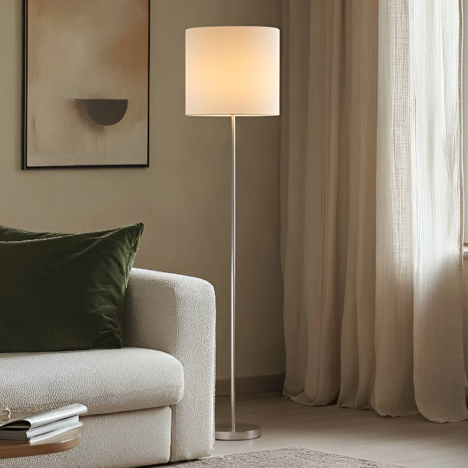 Lindby Stehlampe Parsa, Weiß IP20, 1 x 15 W LED