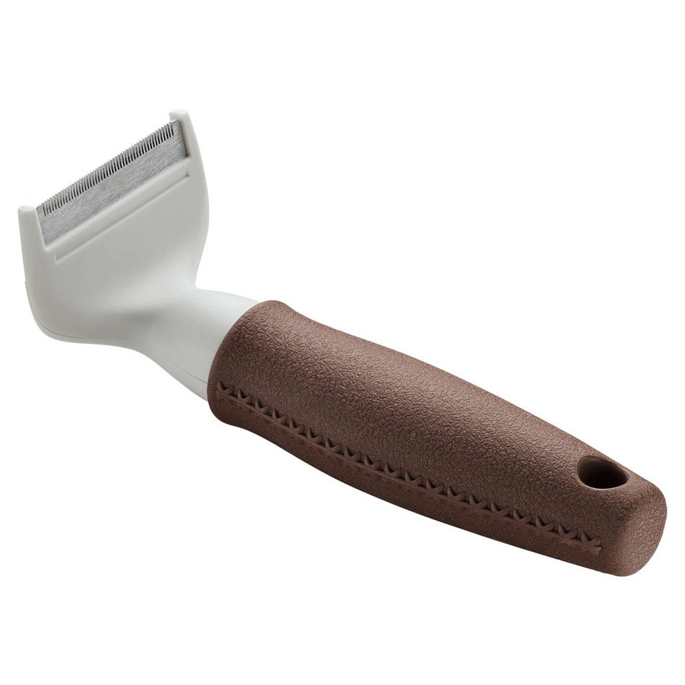 Hunter Tierbedarf Striegel Trimmstriegel Spa mit Klinge braun/grau für Hunde