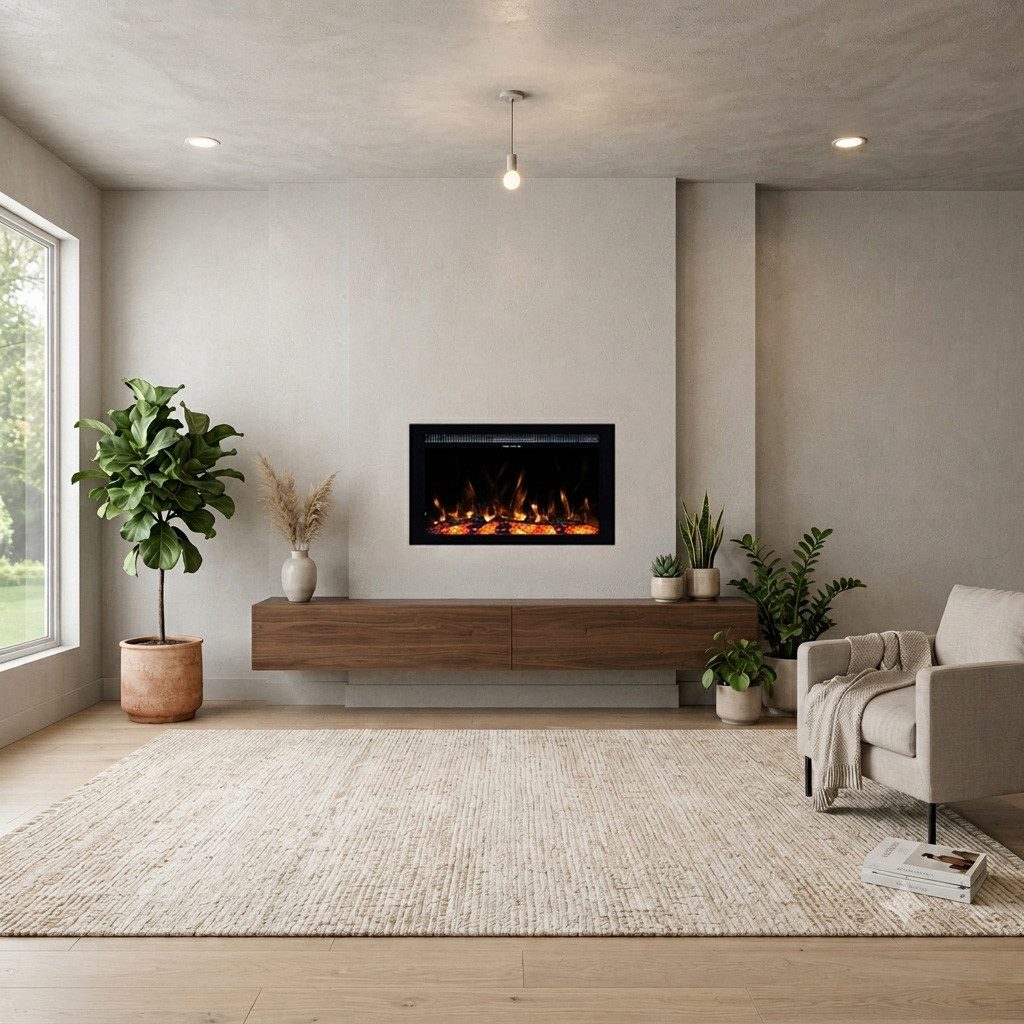 GARLIVO Elektrokamin Garlivo Insert 33 Elektrokamin Einbau, Elektrischer Kamin mit Fernbedienung, Timer, 3D Flammenspiel, LED Feuer