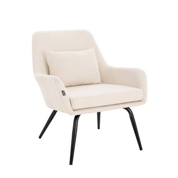 HOME DELUXE Loungesessel Sessel ORION Beige 79 x 67 x 74 cm, Mit Metallbeinen & Armlehnen, Polstersessel, Armlehnenstuhl