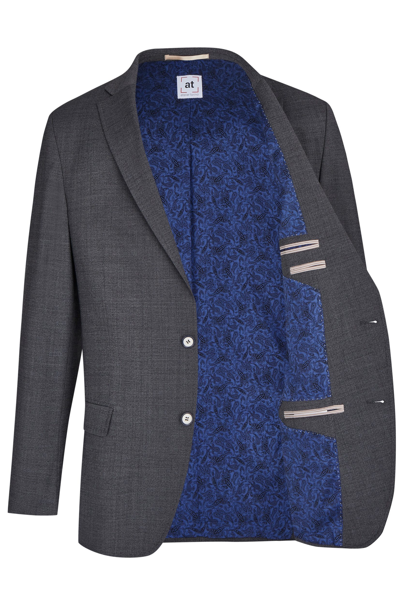 Atelier Torino Sakko Atelier-Torino MIX&MATCH Herren Sakko Modern-Fit Anthrazit