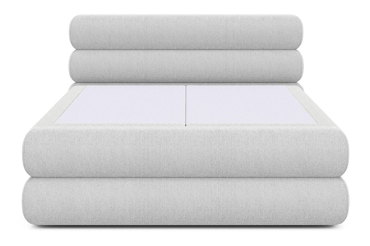 WERSAL Boxspringbett NOLIO, Hellgrau, Webstoff, Taschenfederkern, 2 Bettkästen, B 190 x H 115 x T 230 cm