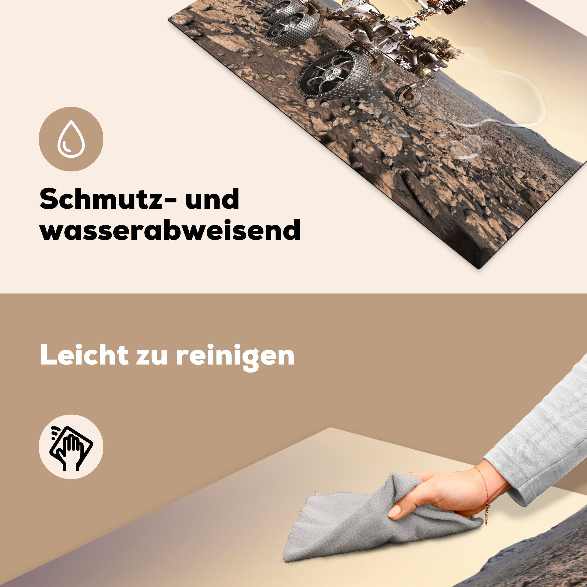 Herdblende-/Abdeckplatte Vinyl, für NASA Mars-Rover, (1 83x51 MuchoWow - Mars cm, tlg), Ceranfeldabdeckung, küche - Arbeitsplatte