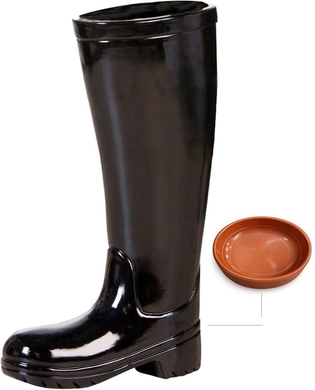 Casablanca by Gilde Schirmständer Schirmständer Gummistiefel Stiefel schwarz H. 45 cm (1 St), Glasierte Keramik, europäische Fertigung, Regenschirmständer