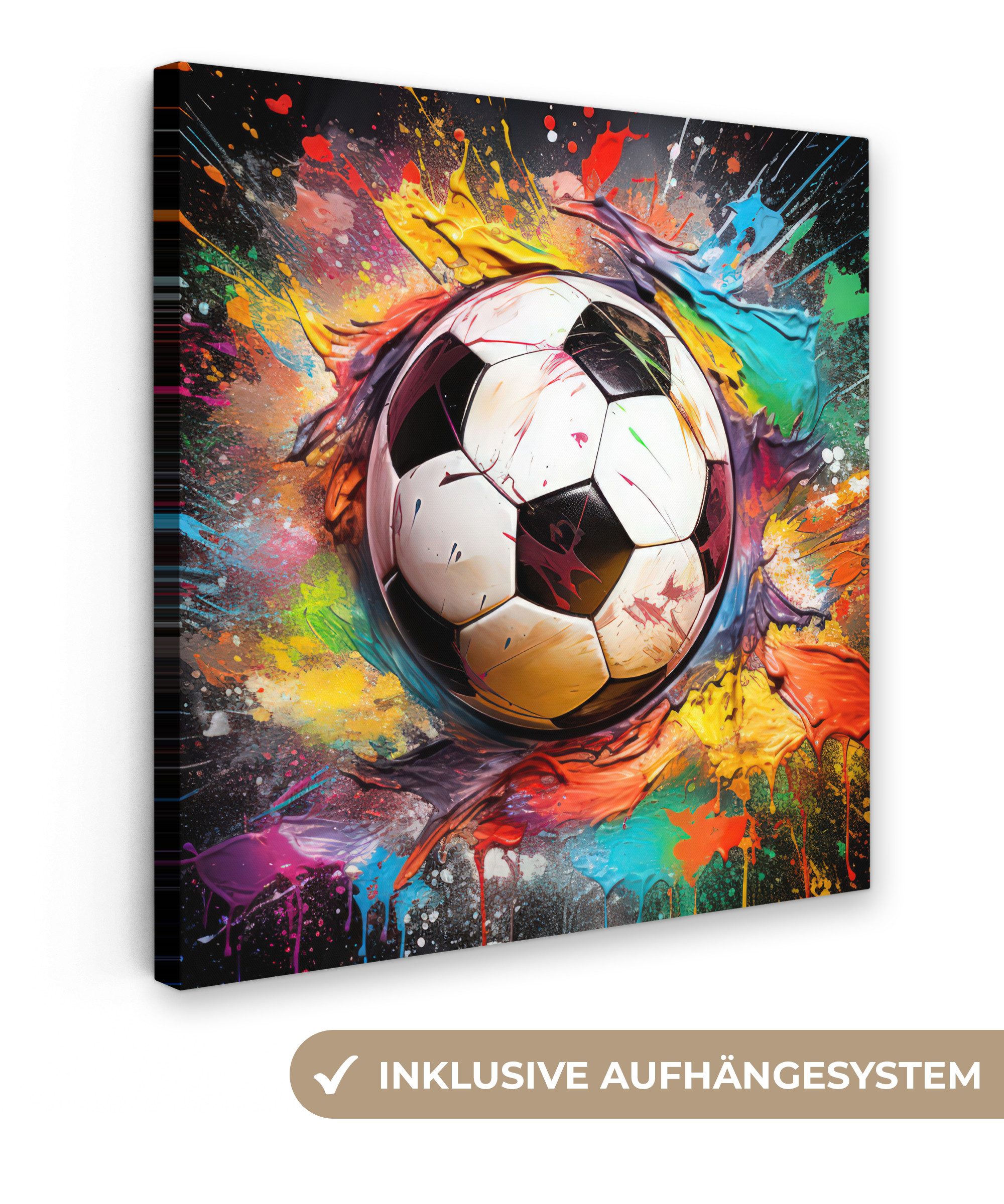 OneMillionCanvasses® Leinwandbild Fußball - Farbe - günstig online kaufen