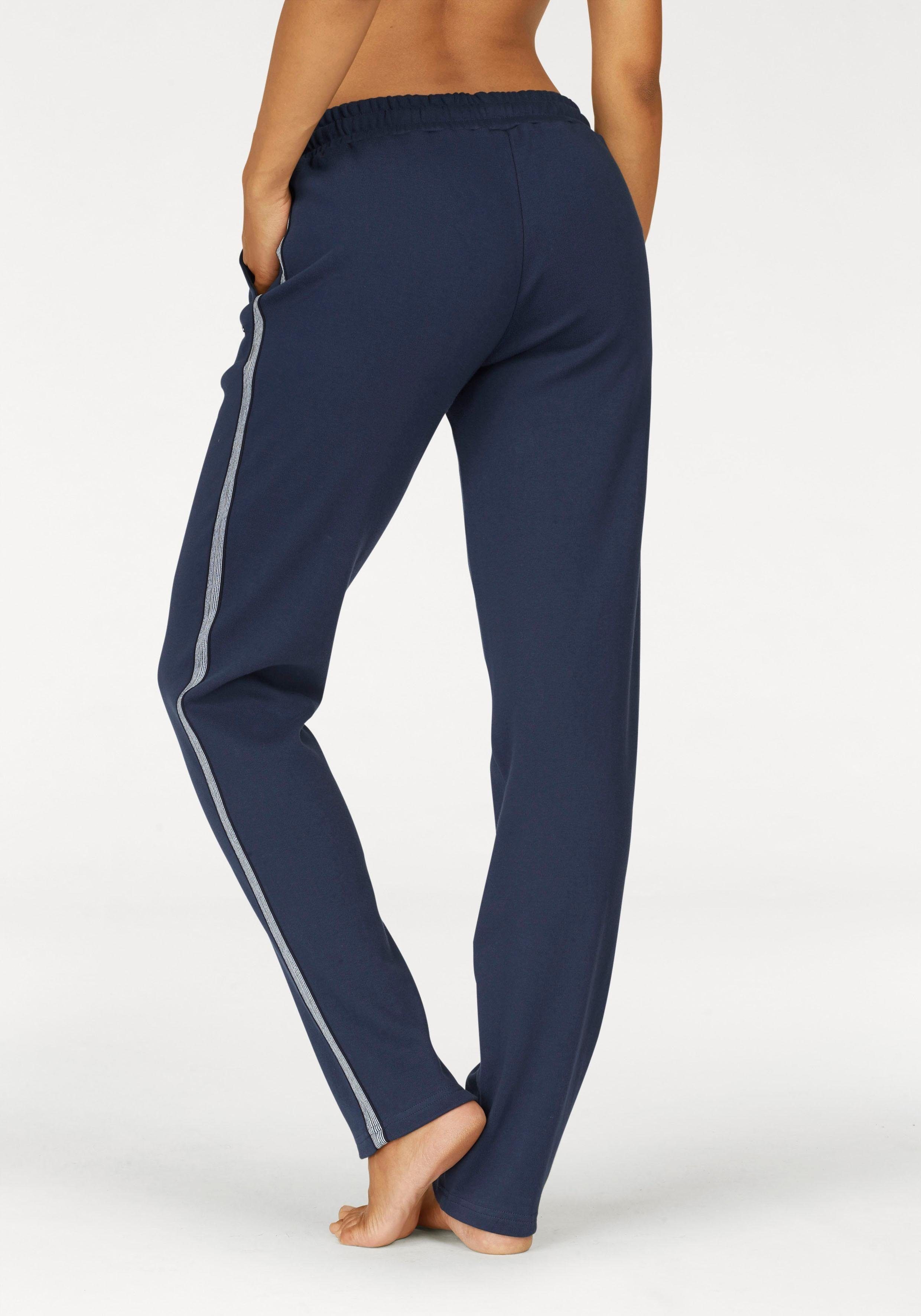 Bench. Loungewear Homewearhose mit Metallic-Streifen, Loungeanzug dunkelblau Loungewear