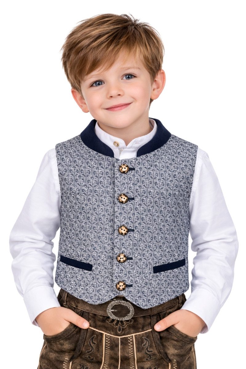 Isar-Trachten Trachtenjacke Kinderweste - AURIN - blau