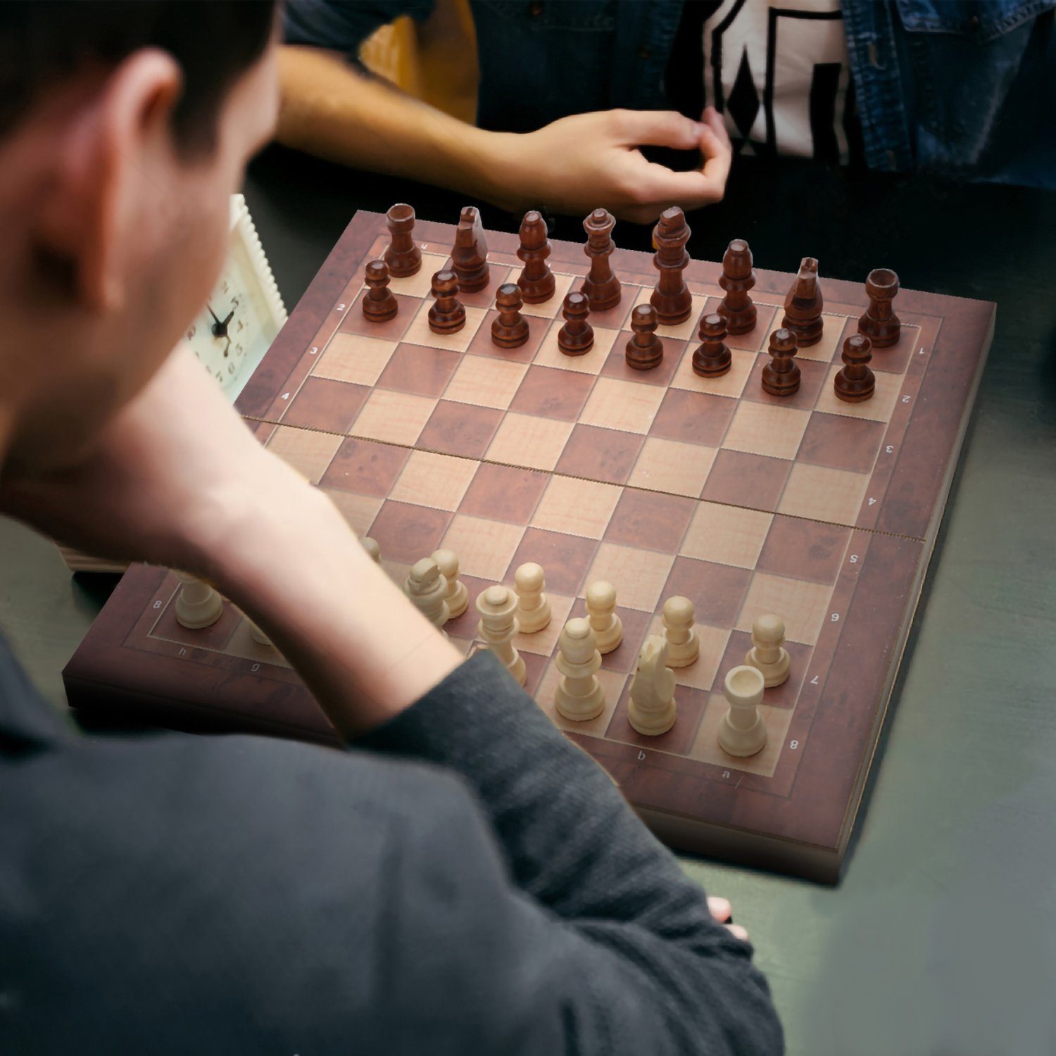 Schach 3 Clanmacy 29*29CM Figuren Schachfiguren Geschenk Spiel, inkl. in1 Schachspiel