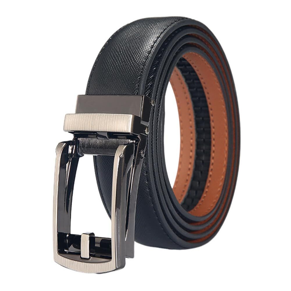 RWEUOQ Ledergürtel Herren Ledergürtel mit Automatikschnalle Lässiger Ledergürtel (Geeignet für klassische Arbeit Business tragen lässige Jeans) 32 mm breiter handgefertigter unsichtbarer Gürtel
