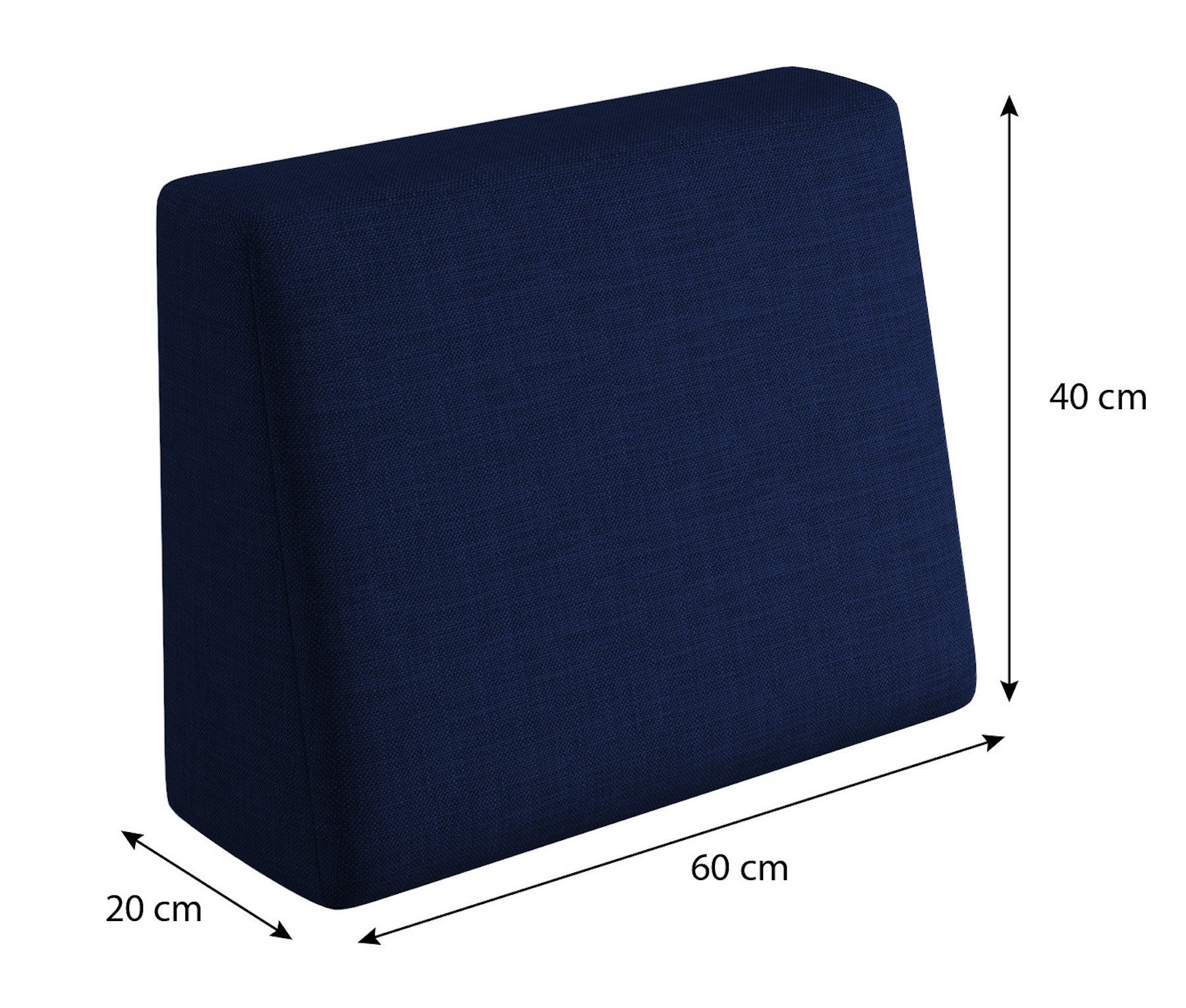sunnypillow Rückenkissen Palettenkissen mit abnehmbarem Bezug Seitenkissen 60x40x20/10cm, Blau