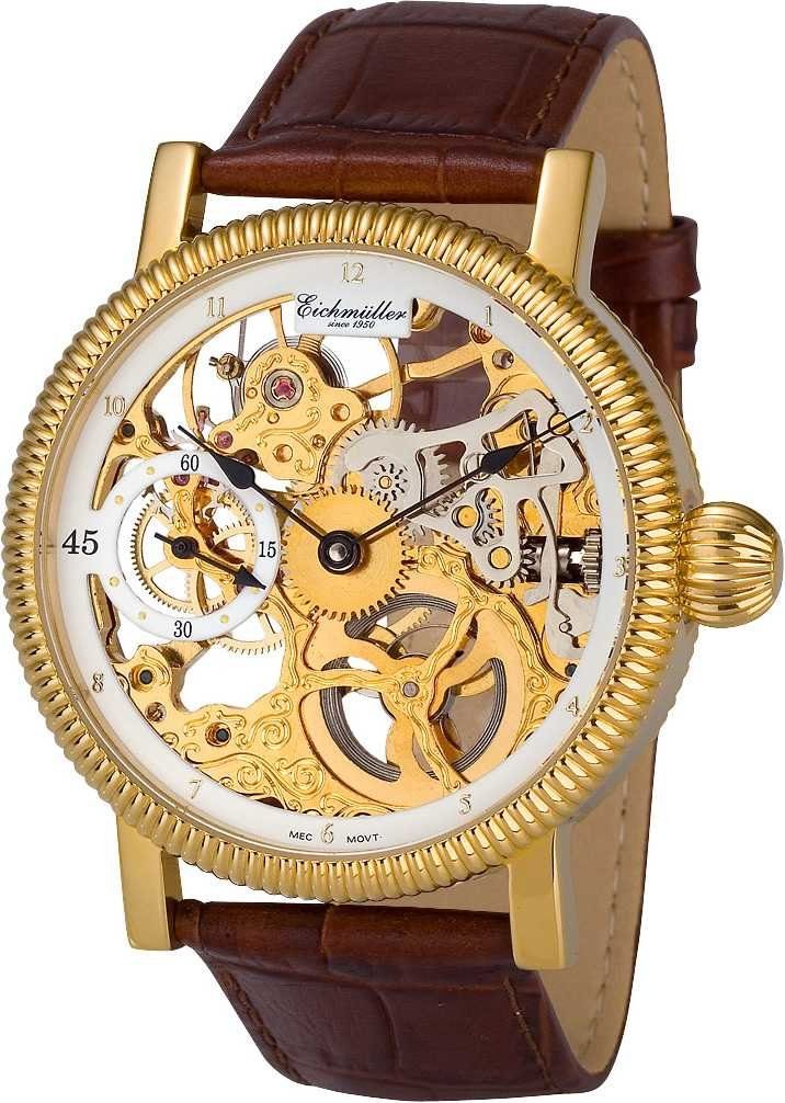 Mechanische Uhr Herren-Skelettuhr - Handaufzug, mit Lederarmband, 8218-02