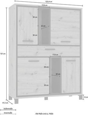 FORTE Highboard, Höhe 161 cm