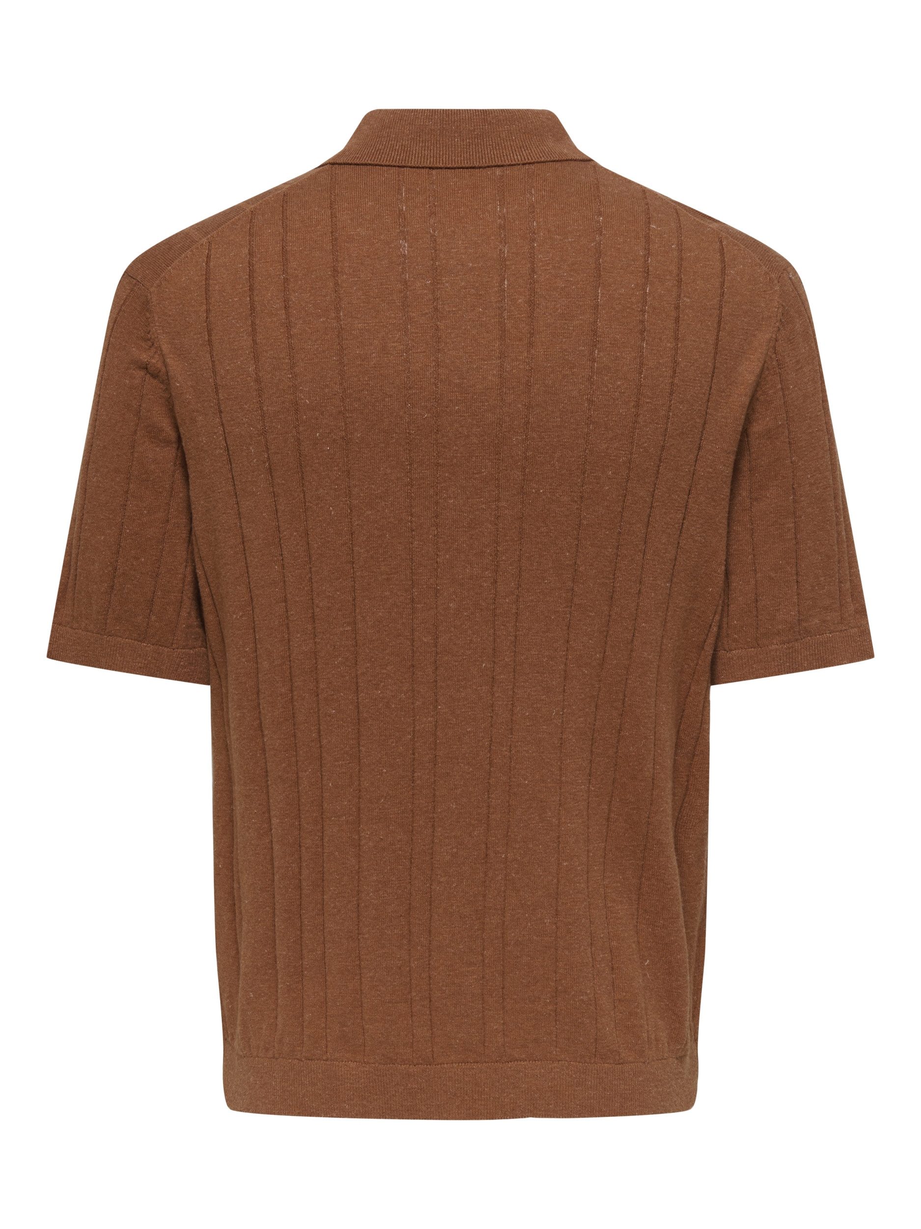 ONLY & SONS Strickpullover ONSSOFUS REG SS POLO KNIT FRML, Chutney