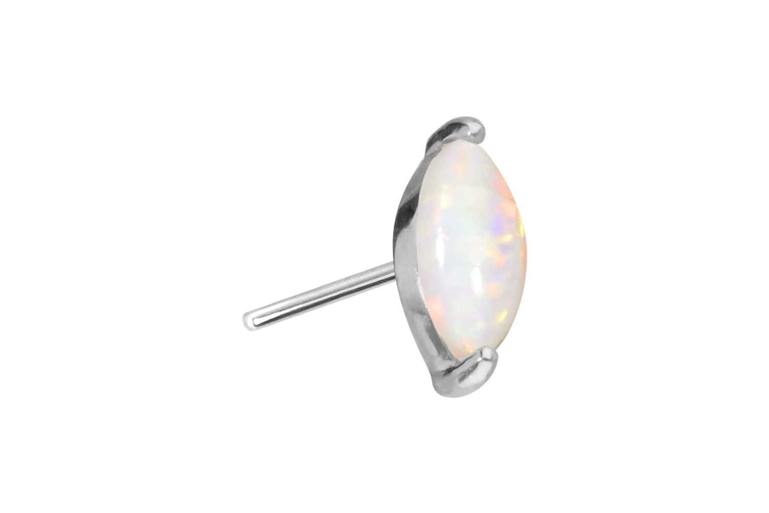 Piercing-Set 14 Karat Gold Aufsatz mit Titan Push Pin OVALER SYNTHETISCHER OPAL