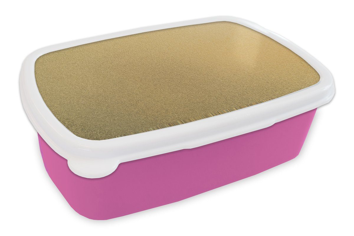 Brotbox Mädchen, Brotdose Kinder, Lunchbox Kunststoff Snackbox, Chic, - - MuchoWow für - Design Gold Erwachsene, Kunststoff, - (2-tlg), Struktur Metall rosa