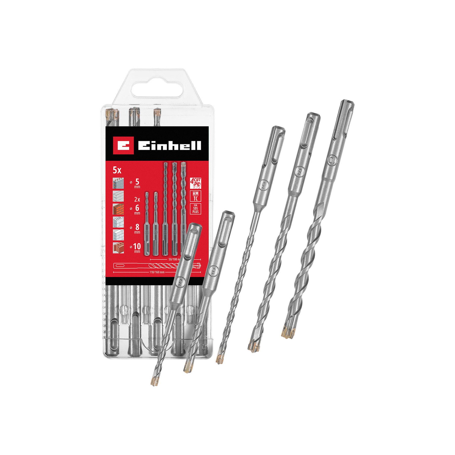 Einhell Hammerbohrer EINHELL SDS-Plus Hammerbohrer-Set, 265505, 5-10 mm, 5-teilig