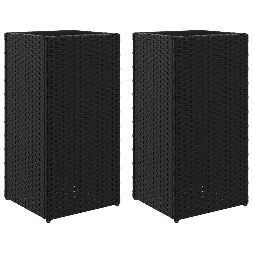 vidaXL Blumentopf Pflanzkübel 2 Stk. Schwarz günstig online kaufen