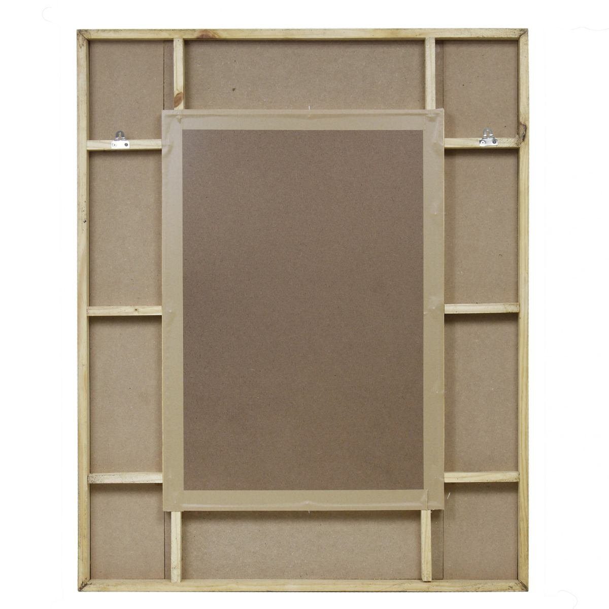 Holzrahmen Oriental 100 cm mit (1-St), x Handarbeit Wandspiegel Spiegel 80 Galerie Natur dunkel