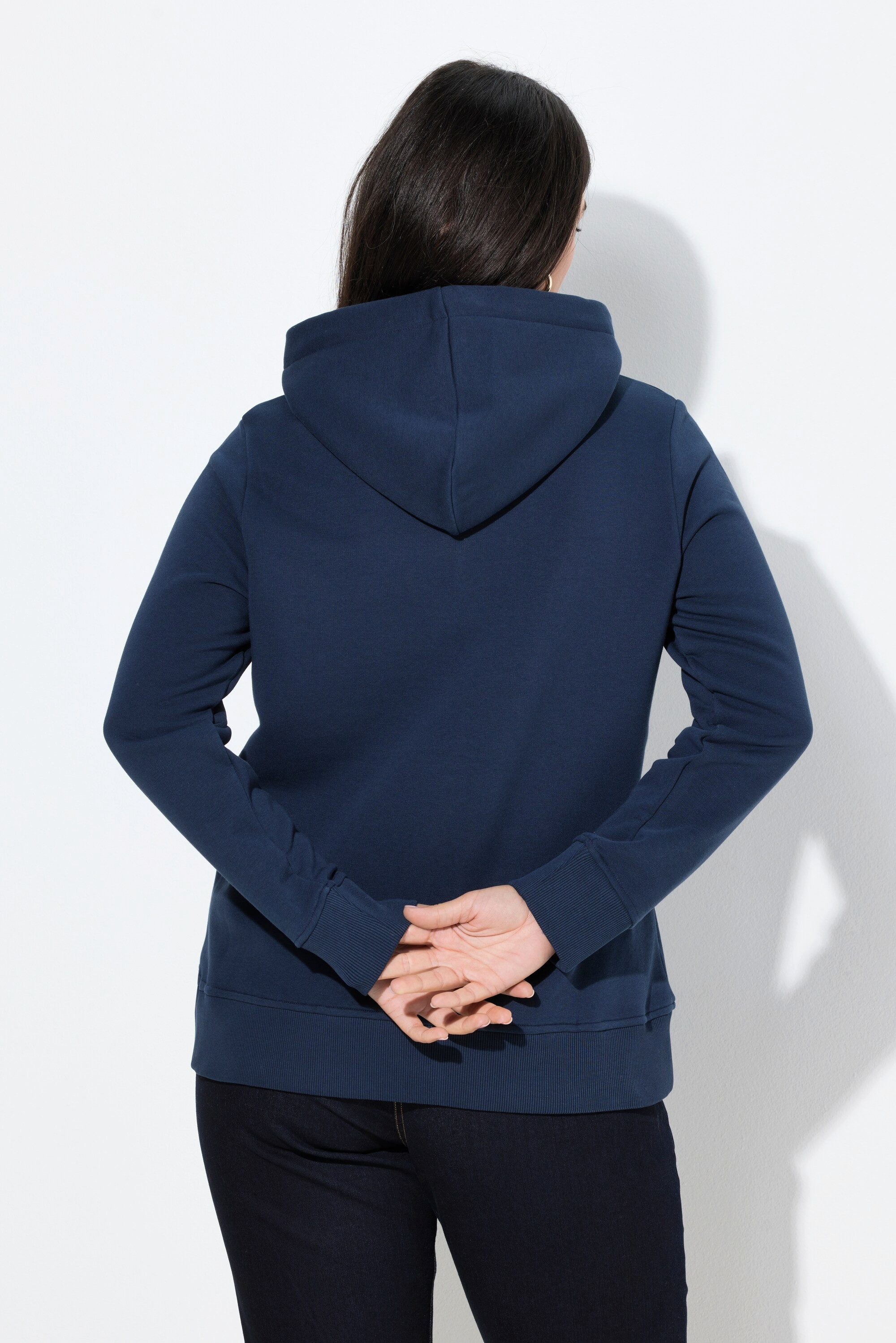 Ulla Popken Sweatshirt Super softer Hoodie Rippbündchen Kapuze Langarm – Bild 3 von 4