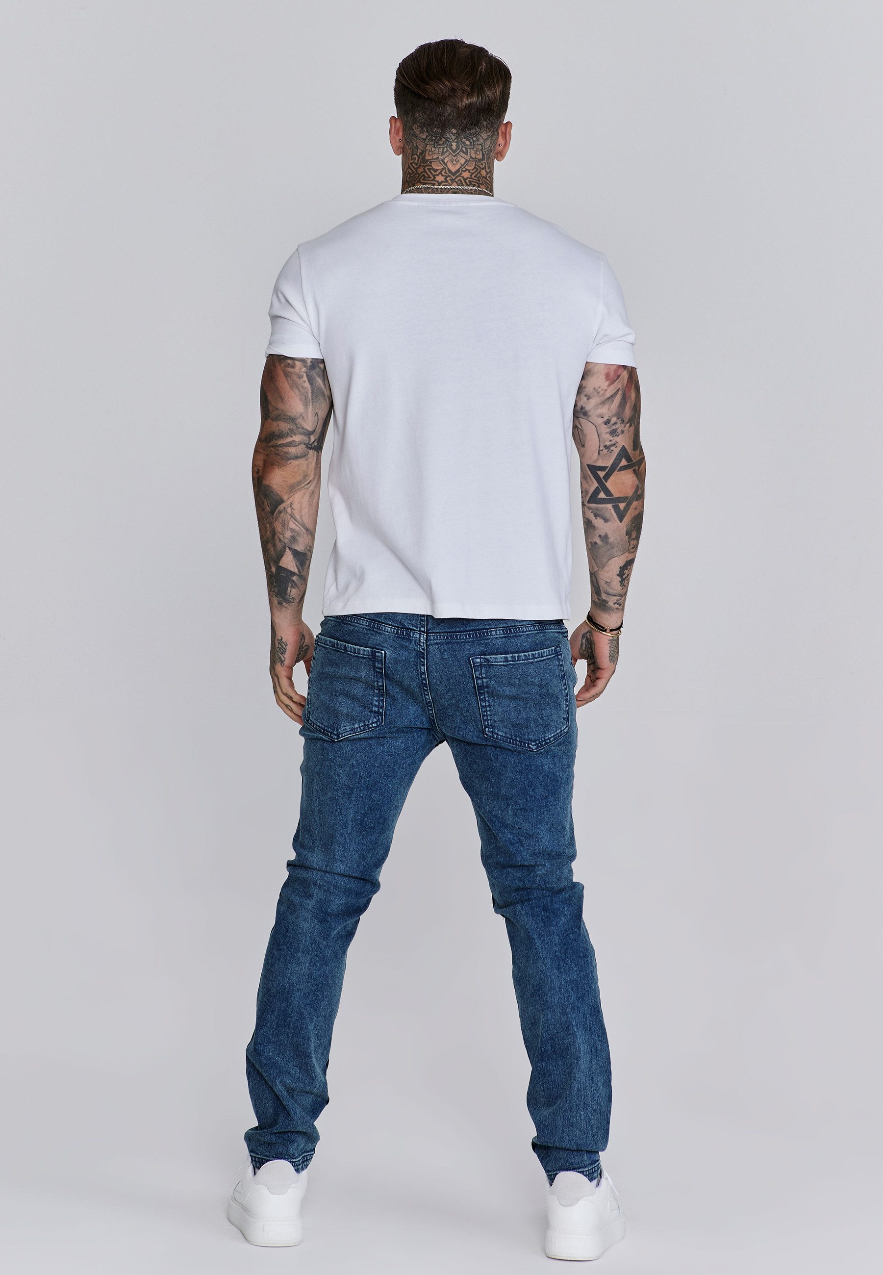 Siksilk Slim-fit-Jeans SikSilk Herren Blaue Slim Fit Jeans
