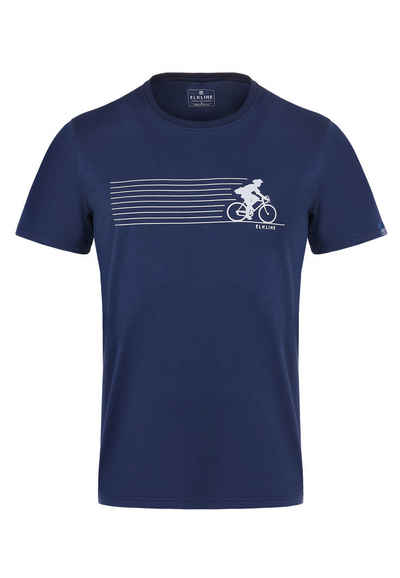 Elkline T-Shirt Bin Unterwegs Kurzarm Bike Fahrrad Print Baumwolle
