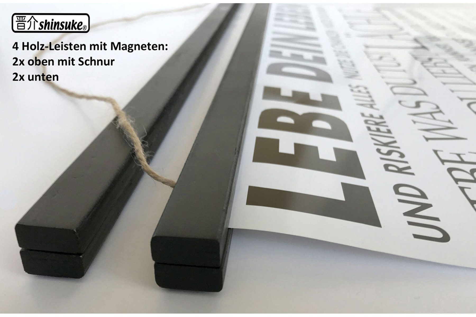 Bilderrahmen Holz-Posterleisten 61 cm - Posterleisten - 2 Paar, Magneten sc günstig online kaufen