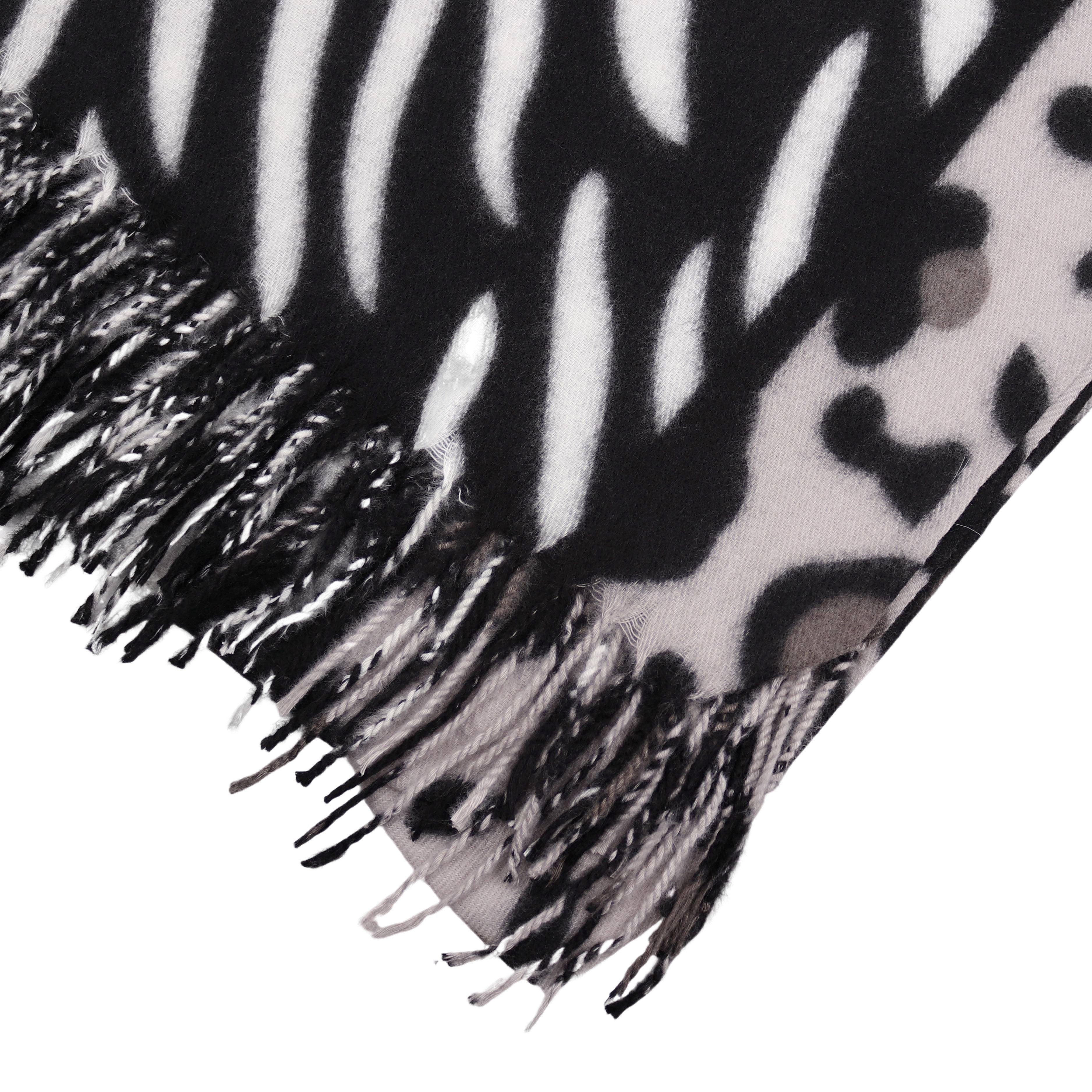 MIRROSI Modeschal weicher und warmer Schal mit Fransen, ca.70x180cm, (Leopard Zebra Muster), Damen Halstuch ideal für Herbst und Winter