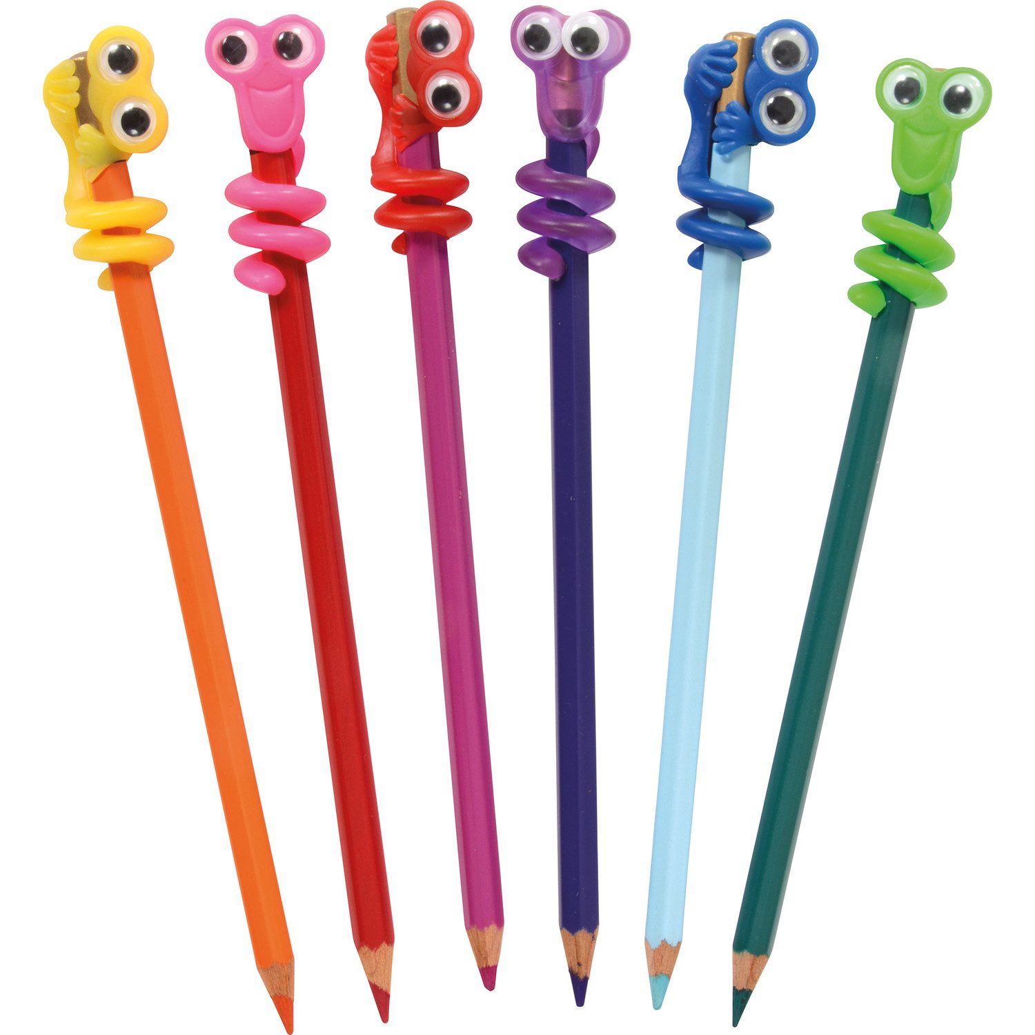 EDUPLAY Buntstift Stiftemonster mit Wackelaugen, (12-tlg), 5 x 2 cm, 12-teiliges Set (Farbe zufällig)