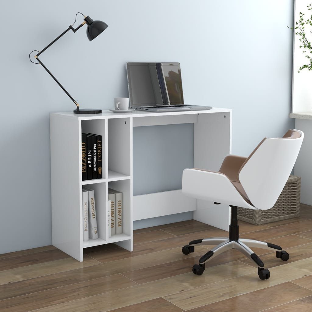 vidaXL Schreibtisch Computertisch Weiß 102,5x35x75 cm Holzwerkstoff Weiß | Weiß
