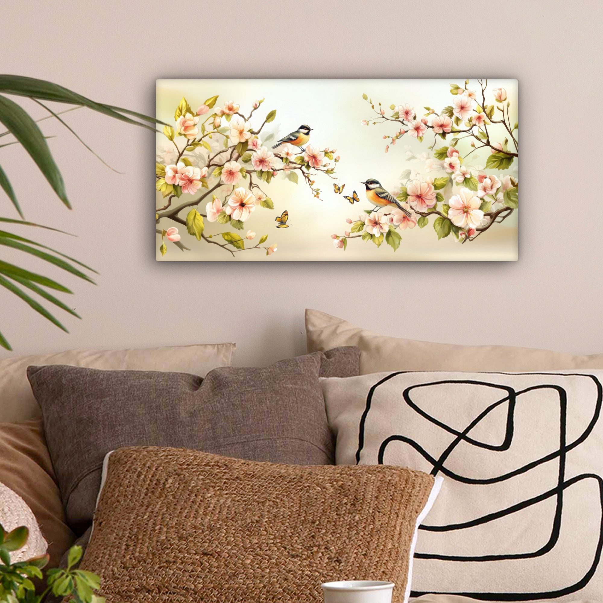 OneMillionCanvasses® Leinwandbild Panorama Äste - Blumen günstig online kaufen