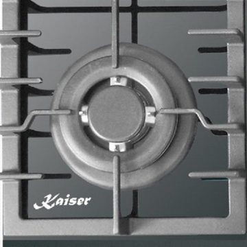 Kaiser Küchengeräte Gasherd-Set EG 6374 SP+KCG 6383, Einbau Gasbackofen Autark, 79L+60cm, Schwarz Glas, Einbau Herd