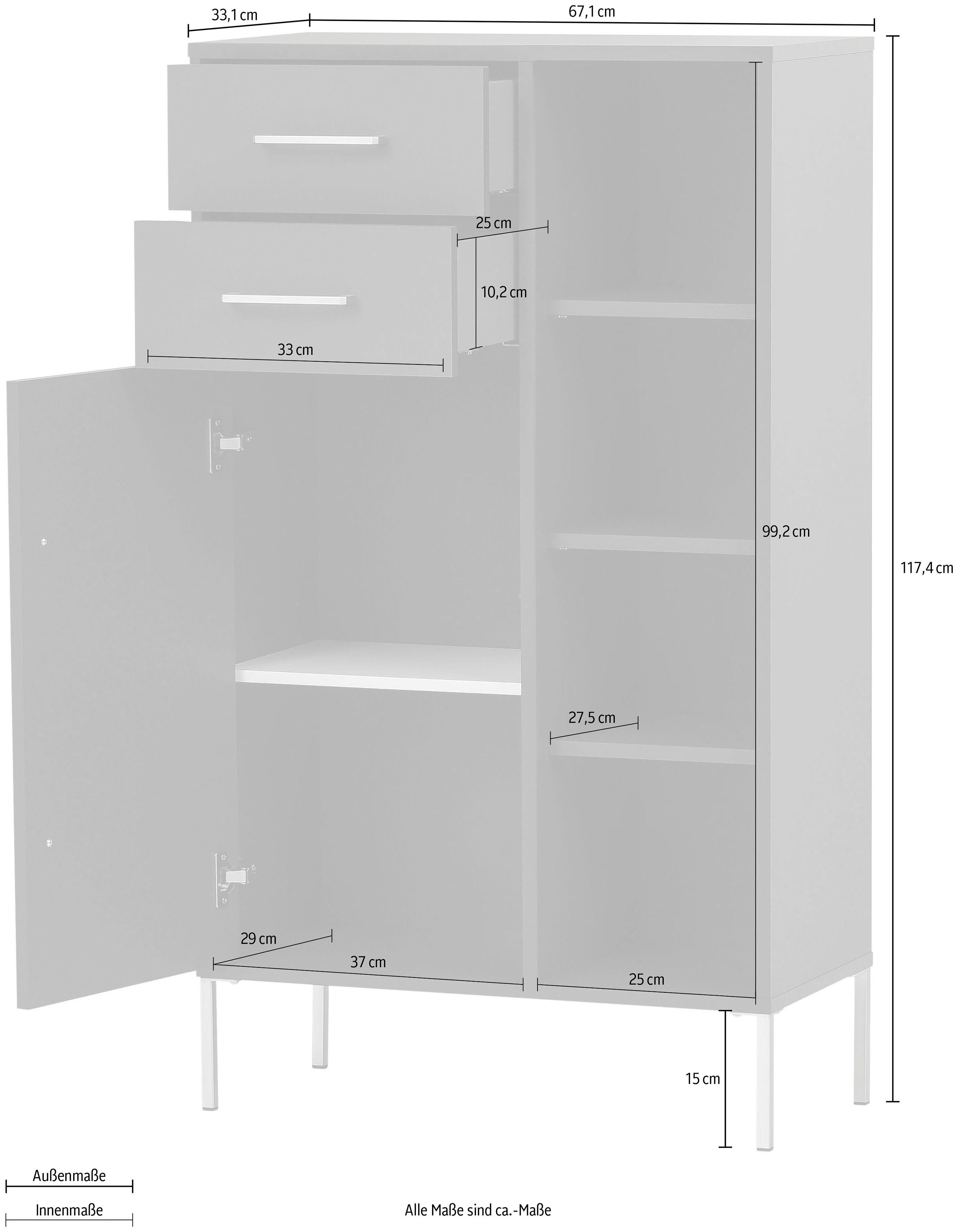 Germany nachtblau made nachtblau Breite 67,1 Schildmeyer in | Kent Midischrank cm,