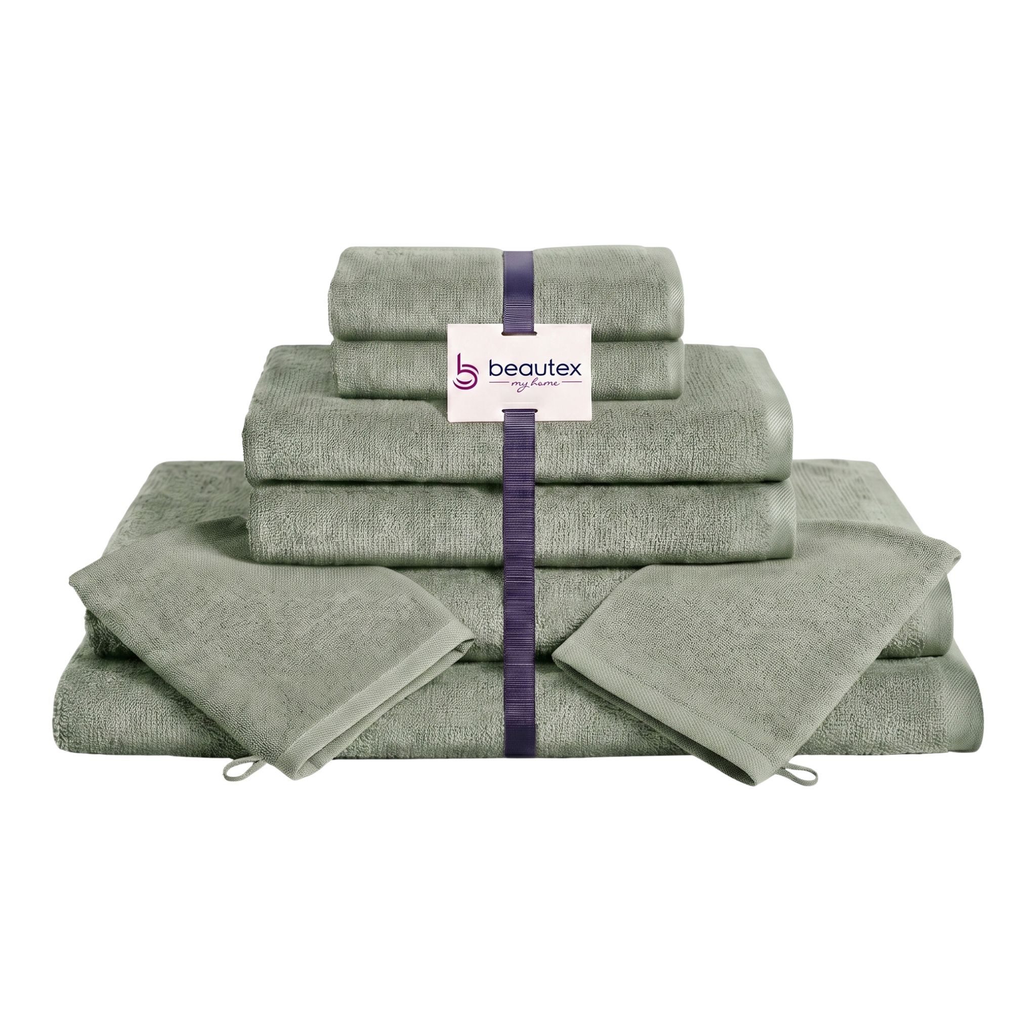 Beautex Handtuch Set, Premium Frottier Sets, 100% Baumwolle 550g/m², Multischlaufen-Optik, Frottier, saugstark, weich, flusenfrei, schnelltrocknend, schadstoffgeprüft