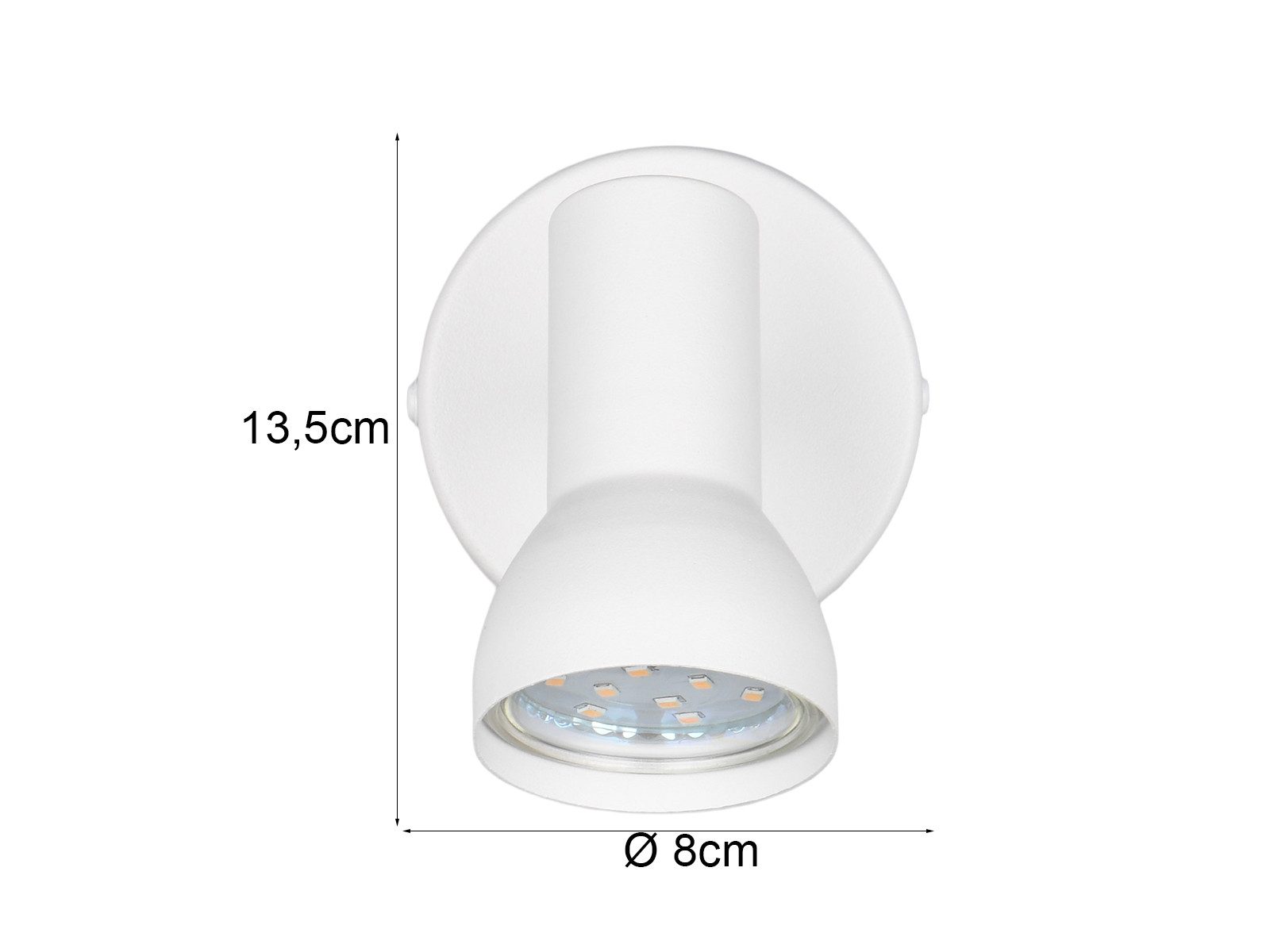 Reality Leuchten Wandstrahler, ohne Leuchtmittel, Wandleuchte-n innen, moderne Lichtspots in Weiß, Durchmesser 8cm