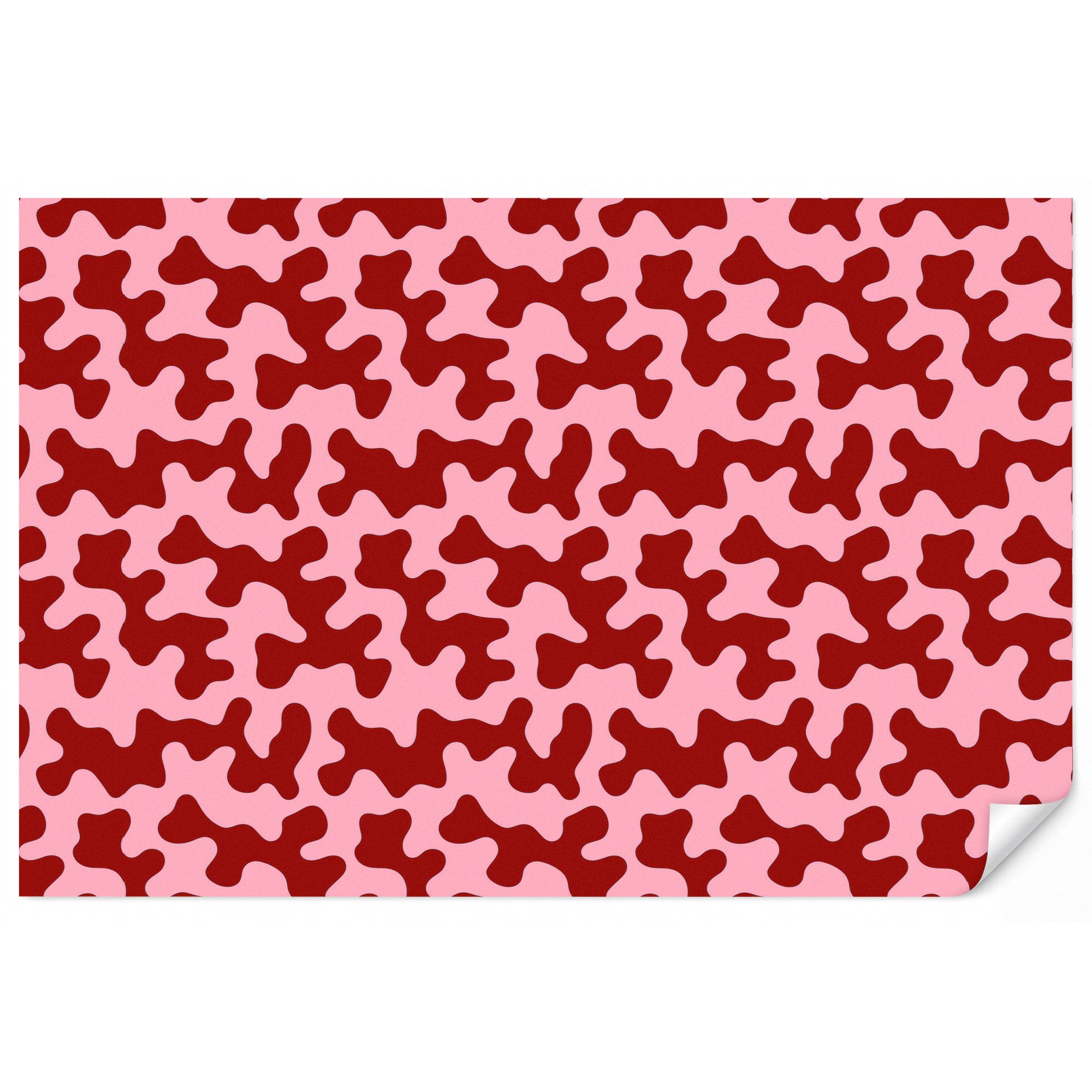 OnlyWow Fototapete Modern - Abstrakt - Rot, Matt, bedruckt, Wohnzimmer, Modern, bedruckt, Vinyl Tapete 100x70cm