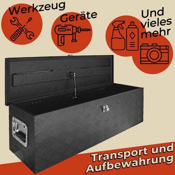 Trucky Anhänger-Deichselbox Deichselbox Werkzeugkasten Truckbox Alu Box Transportbox D100 Schwarz