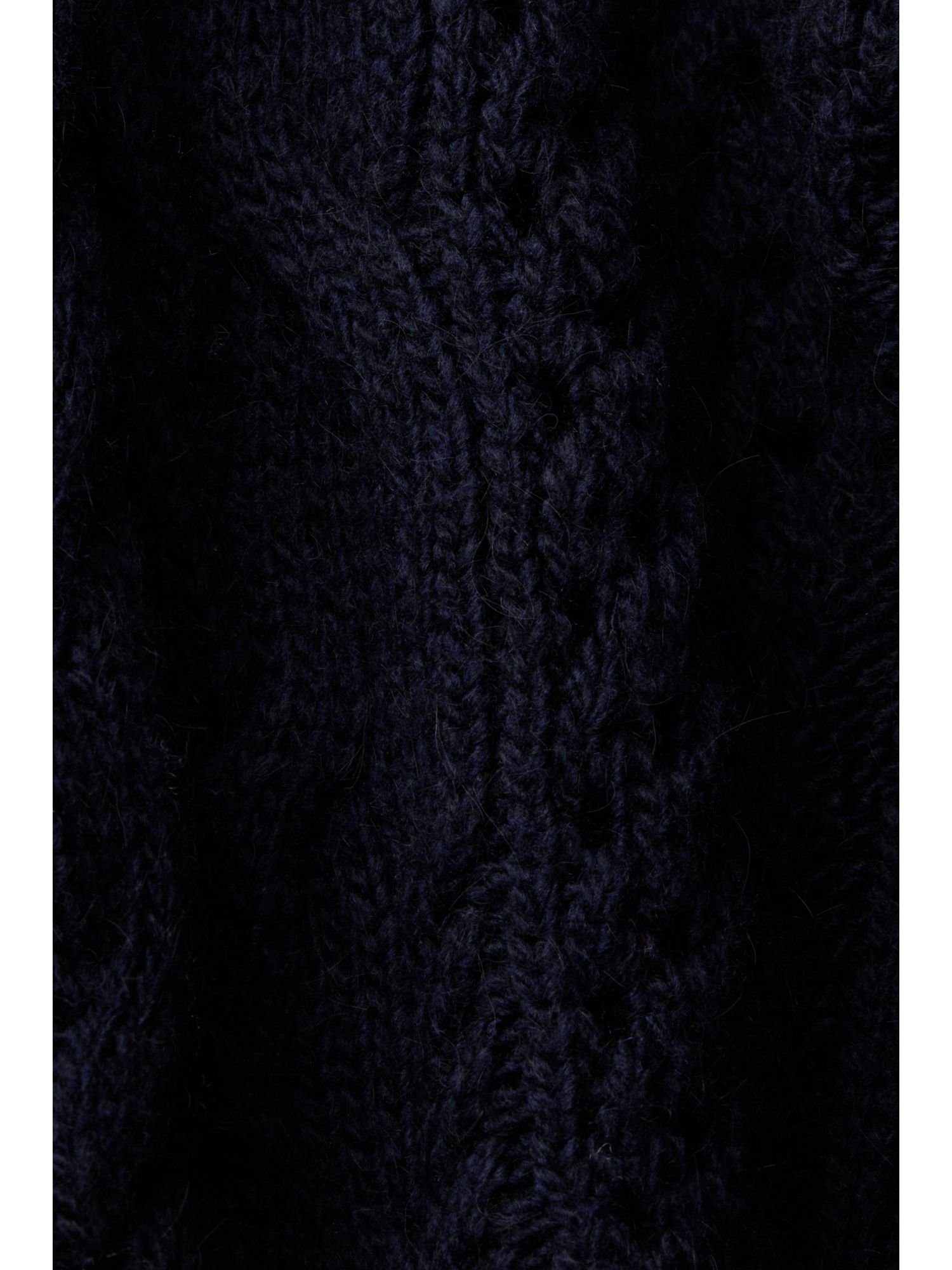 Esprit Rundhalspullover Pullover mit Zopf-Muster NAVY