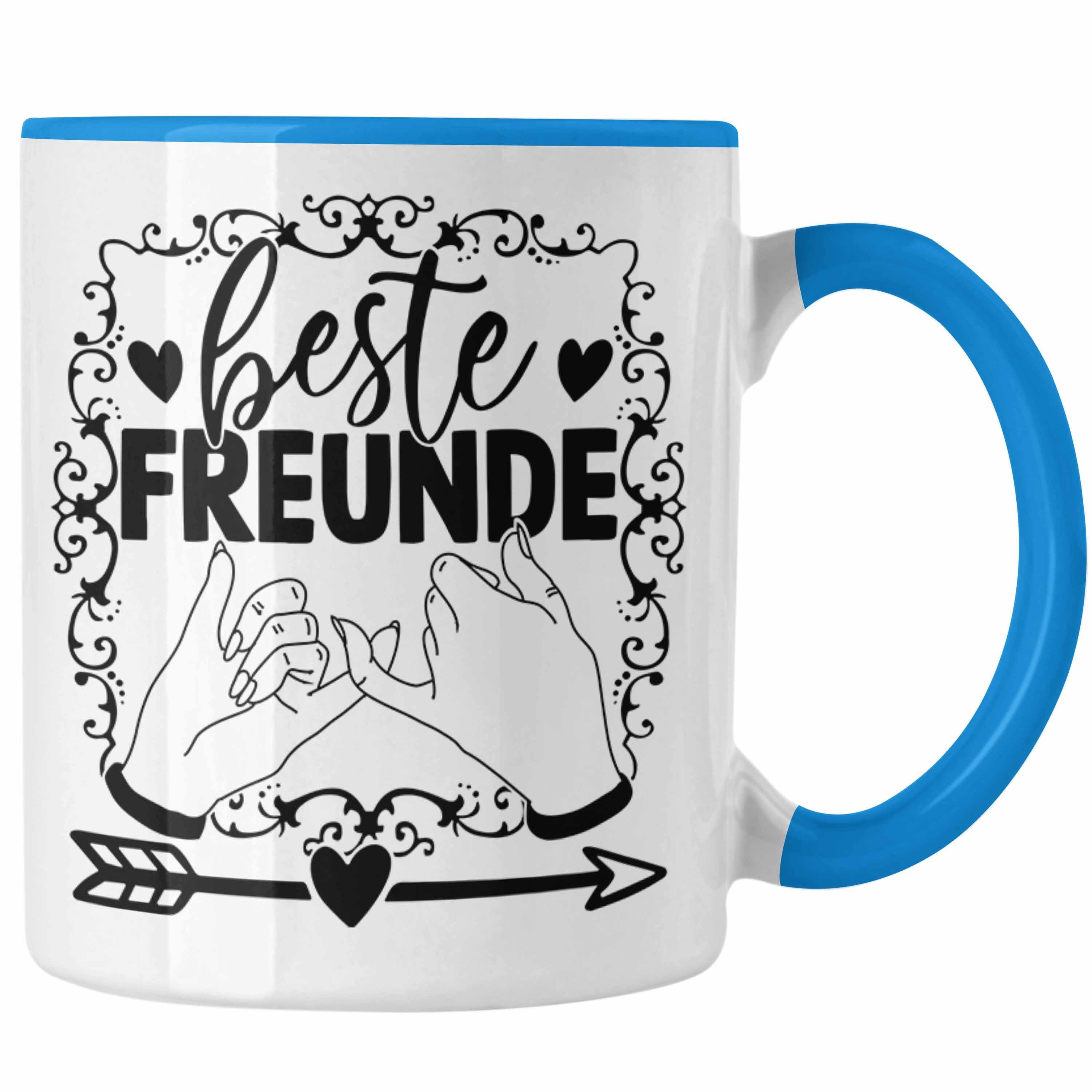 Trendation Tasse Beste Freunde Tasse Geschenk BFF Beste Freundin Geschenkidee Geburtst Blau