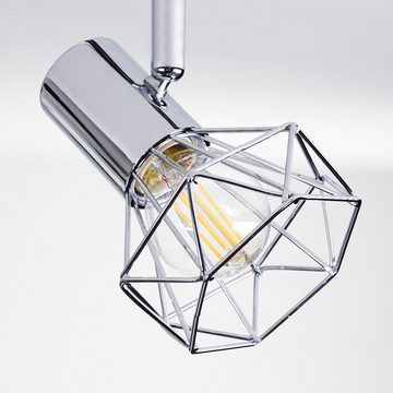 hofstein Deckenleuchte »Conco« verstellbare Wandlampe aus Metall in chrom, ohne Leuchtmittel, 3000 Kelvin, 1xE14, moderner Wandspot mit Gitter