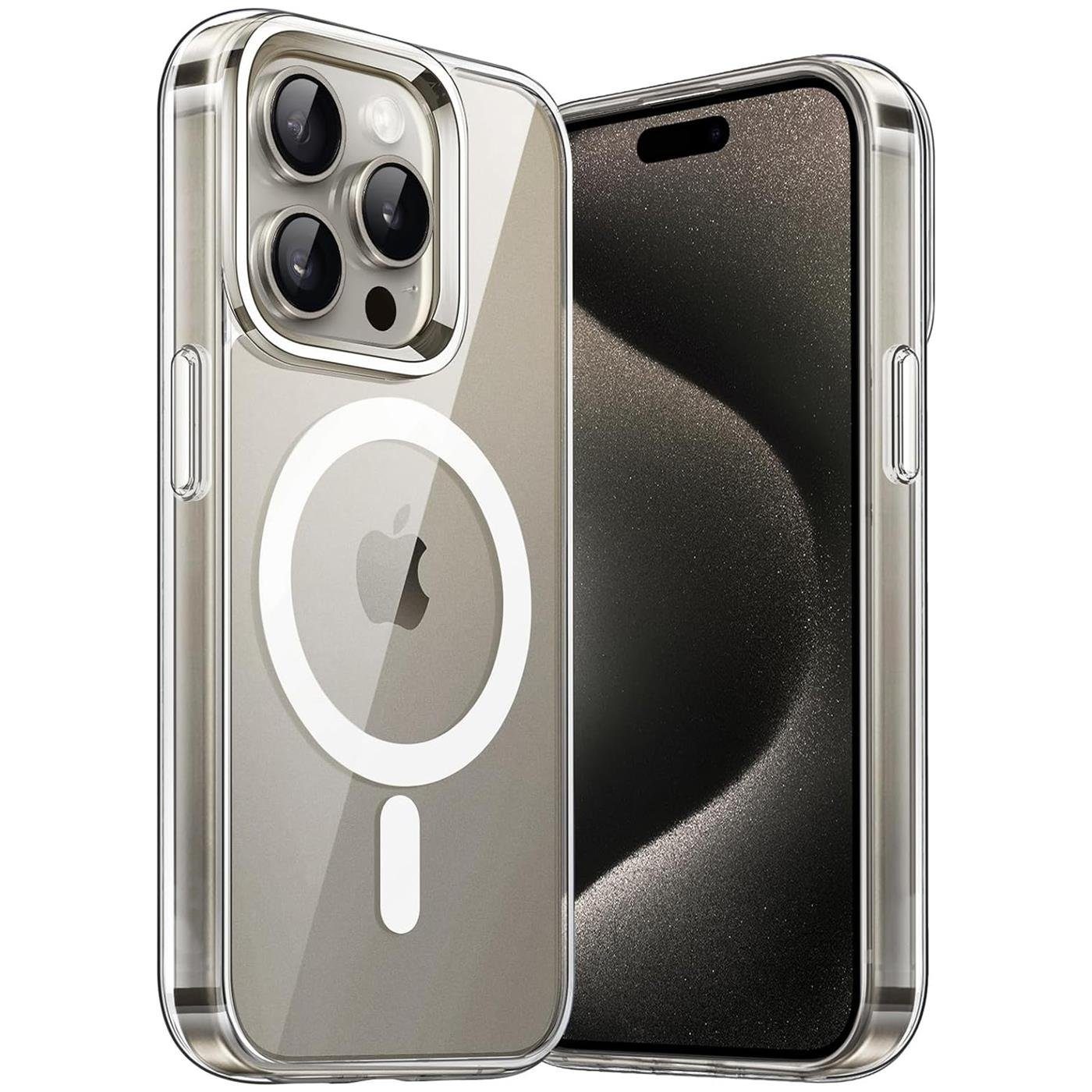 CoolGadget Handyhülle Premium Silikon Handy Case für iPhone 15 Pro Max 6,7 Zoll, Hülle Transparent Schutzhülle kompatibel mit MagSafe Zubehör