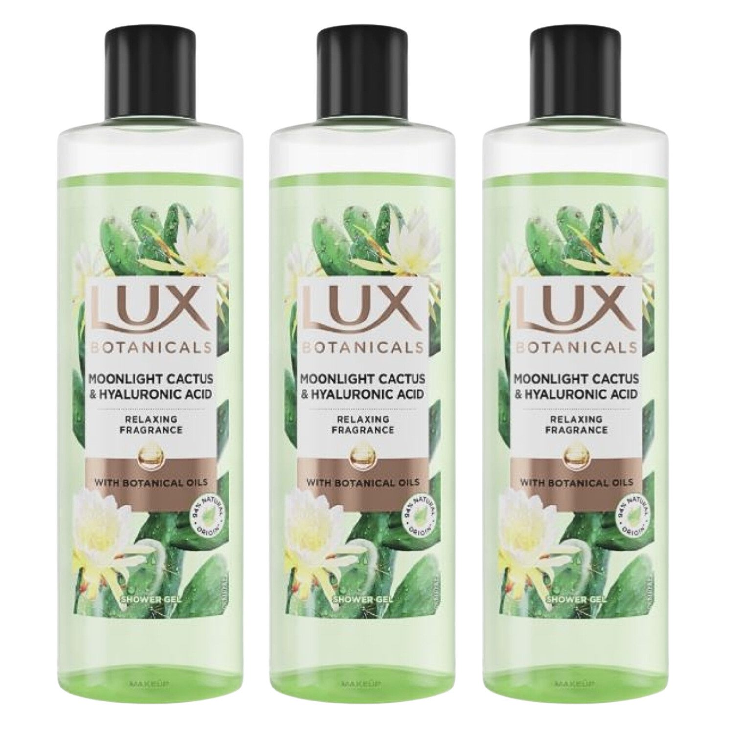 Duschgel 3 x Lux Botanicals Duschgel mit Moonlight Cactus & Hyaluronsäure spend
