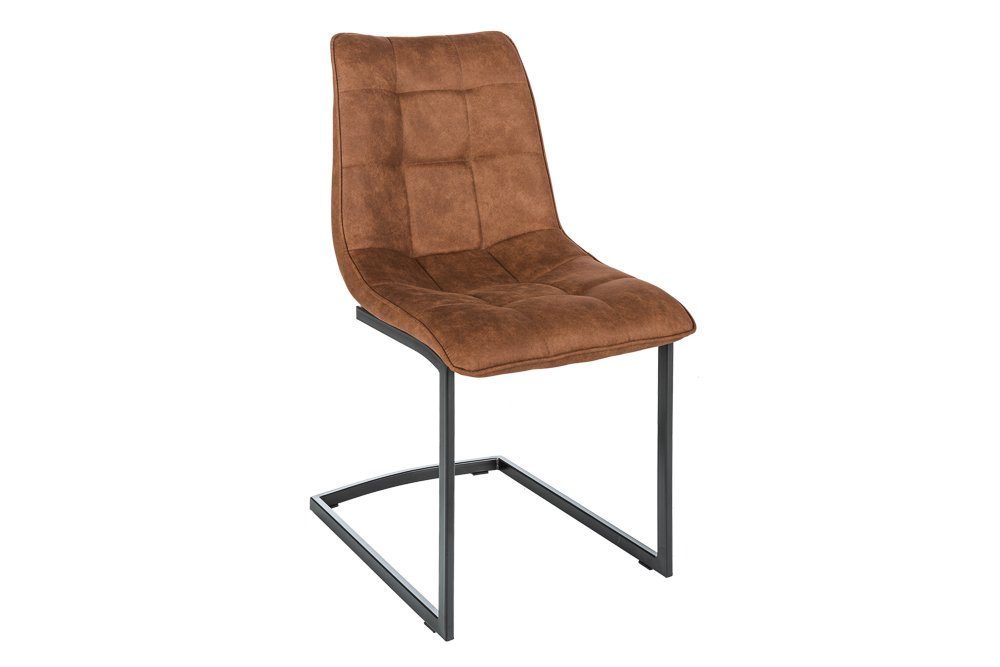 riess-ambiente Freischwinger MIAMI braun antik / schwarz, Esszimmer · Microfaser · Metall · Industrial