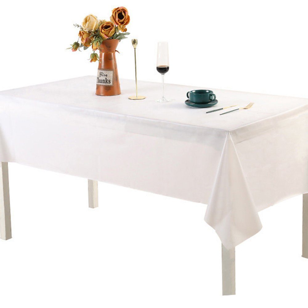 FELIXLEO Tischdecke [4 Stück] Weiß Tischdecke x Wasserdicht 137 cm 274 Weiss Einweg
