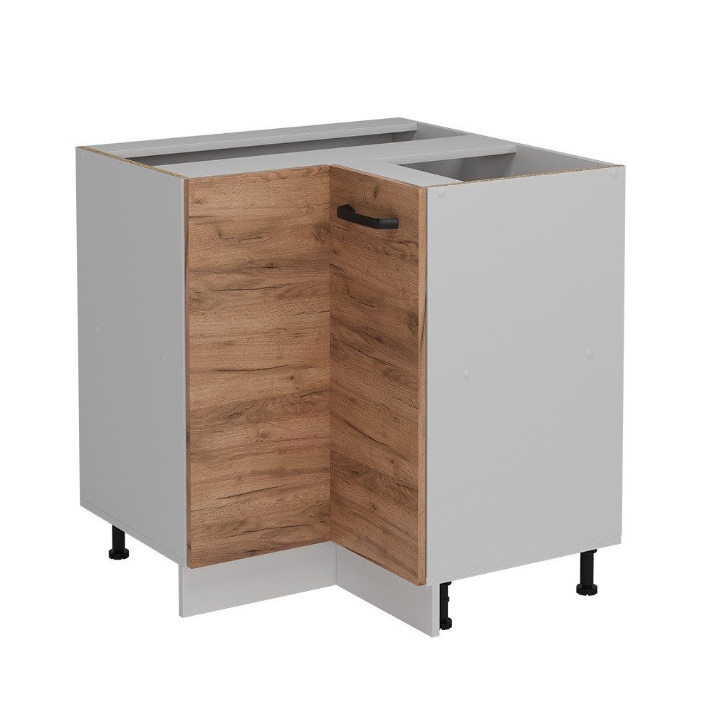 Vicco Eckunterschrank R-Line, Goldkraft Eiche/Weiß, 75.6 cm ohne Arbeitsplatte (1-St)