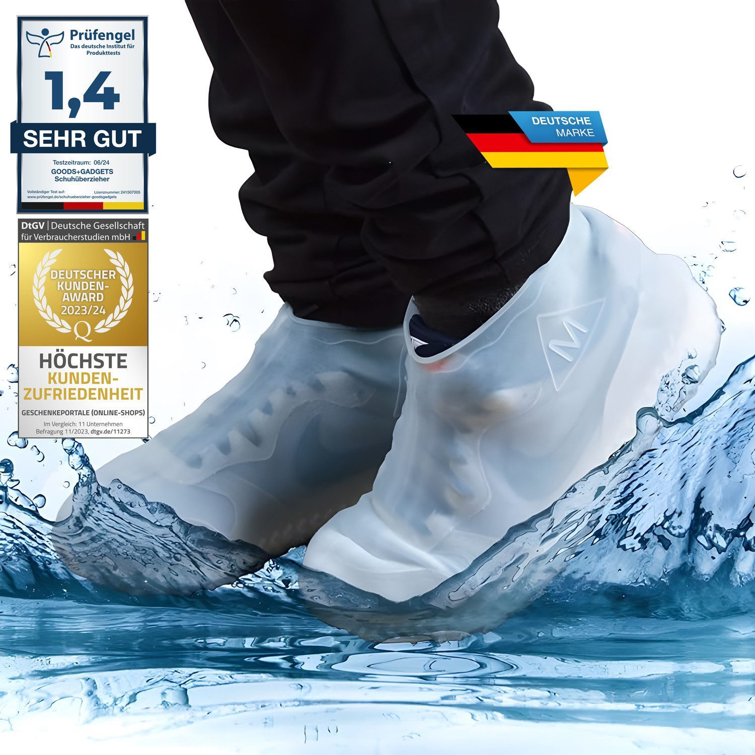 Goods+Gadgets Schuhschoner Silikon Überschuhe – Wasserdicht, Rutschfest & Leicht zu tragen, wasserdichte Schuh-Überzieher