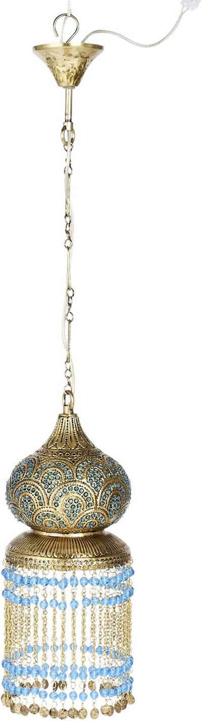 Marrakesch Orient & Mediterran Interior Deckenleuchte Orientalische Lampe Pendelleuchte Messing Ghadir 40cm, ohne Leuchtmittel, Handarbeit