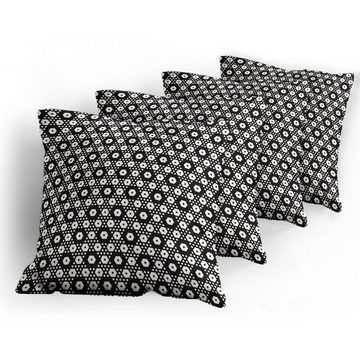 Kissenbezüge Modern Accent Doppelseitiger Digitaldruck, Abakuhaus (4 Stück), Geometrisch Große Kleine Hexagon Forms