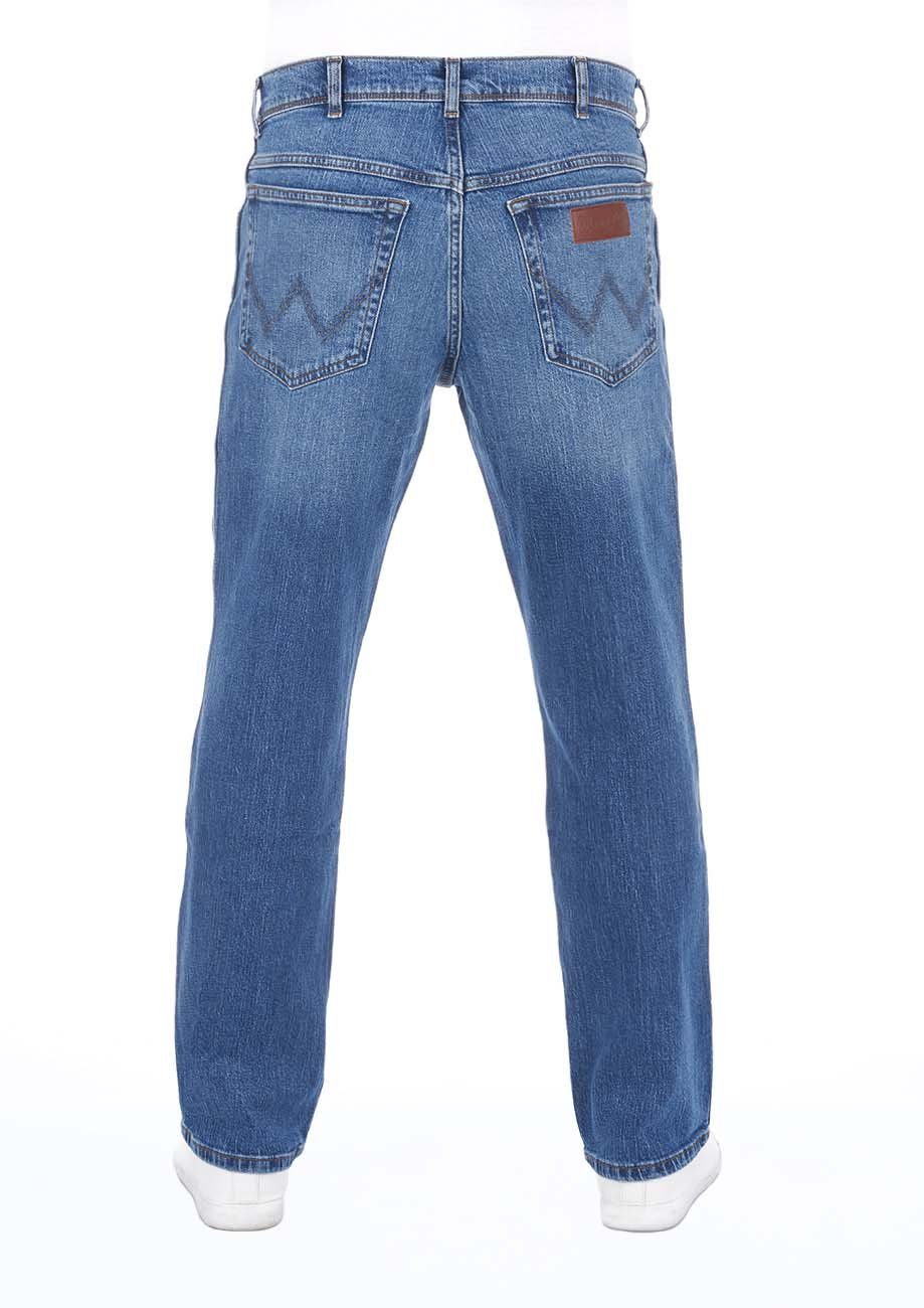 Straight-Jeans Stretch Wrangler Blue Stretch (WSS1P311E) Herren Fit Denim Whirl Jeanshose Texas mit Hose Regular