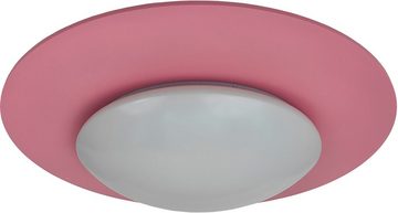 niermann Deckenleuchte Deckenschale Saturn, Pastellrosé, ohne Leuchtmittel, E27 Fassung für einfachen Leuchtmittelwechsel